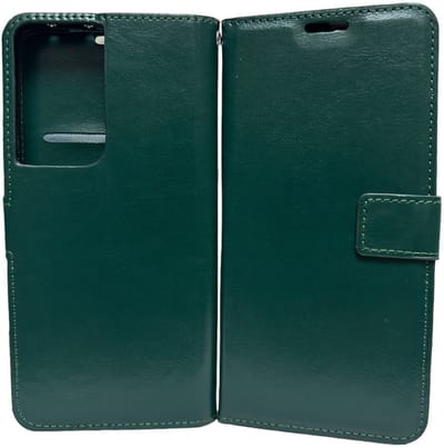 Bookcase Geschikt voor: Samsung Galaxy S21 Ultra 5G - Groen - portemonnee hoesje