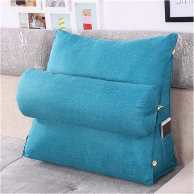 Leesrust Kussen - Wigkussen Bank - Comfortabel Zitten - Ergonomisch Ontwerp - 60x50x20cm - Blauw