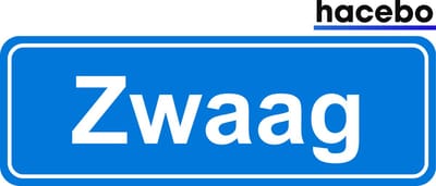 Hacebo - Plaatsnaam Sticker - 29x10 CM - Zwaag sticker - Verkeersborden sticker - grappige cadeaus - Zwaag