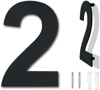 Dailygoods- Huisnummer Modern - 6 Inch - Roestvrij Staal - Zwevend Uiterlijk - Eenvoudig te Installeren - Duurzaam en Weerbestendig - Deurbord
