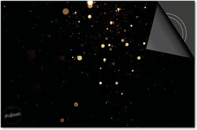 Inductie beschermer 60x60 - afdekplaat inductie mat - Dietrix Kookplaat beschermer - Exclusief - Feestdagen - Sterretjes goud op zwart