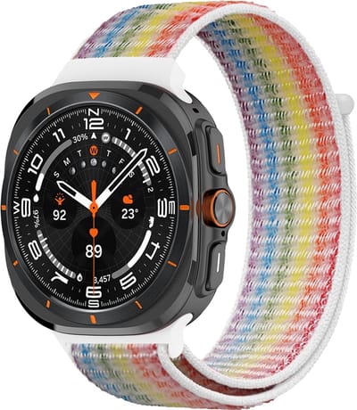 By Qubix - Compatible Samsung bandje - Nylon loop bandje - Multicolor - Geschikt voor Samsung Galaxy Watch Ultra / Ultra 2 - 47mm