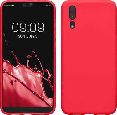 kwmobile telefoonhoesje geschikt voor Huawei P20 - Hoesje voor smartphone - Back cover in neon roze