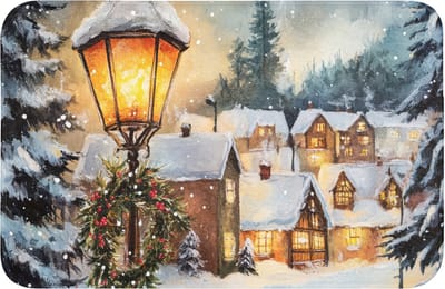 WC mat 60x40 cm - Antislip - Kerstdorp - Huizen - Sneeuw - Kerst - Toiletmat - Vloermat - Douchemat - Toilet tapijt - Toiletmatten
