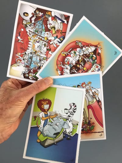 Cartoon PRINTKAARTEN 500 stuks formaat A4 - voor printer - met scheurperforatie te verdelen in 2000 kaarten formaat A6 - Mondzorg