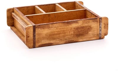 Die Stadtgärtner - Vintage Baksteenvorm - Houten Kist met 4 Compartimenten - Decoratief en Duurzaam - Uniek Design