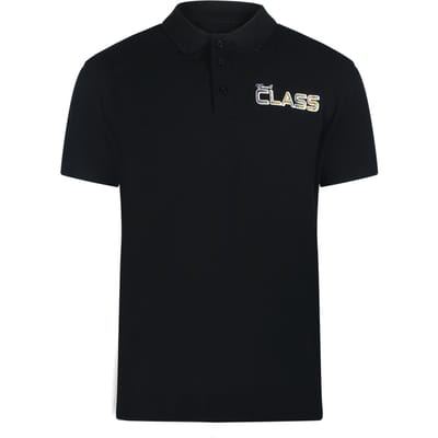 Cavalli Class Levendig Bloemenlogo Zwart Poloshirt
