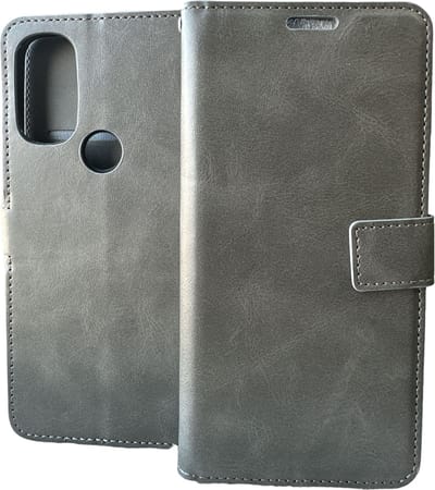 Portemonnee Book Case Hoesje Geschikt voor: Motorola Moto G71 5G grijs