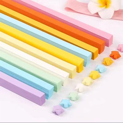 1080 Stuks Lucky Star Papierstroken - Papierstroken Sterren - Origami Ster Papier - Origami Sterren - Pastel Gekleurde Papierstroken - Vouwstrips -10 Kleuren - Dubbelzijdig Effen - Voor Doe-Het-Zelfprojecten, Feestdecoraties en Onderwijs