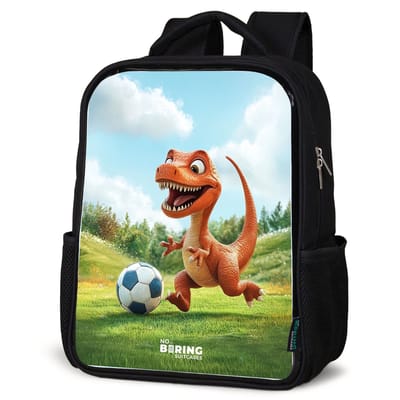 NoBoringSuitcases.com® - Rugzak zwart jongens - Schooltas jongen - NoBoringSuitcases.com® - Rugzak zwart - Schooltas jongen & meisje - Voetbal - Dino - Sport - Rugtas voor school - Boekentas kind - Schoolrugzak - Kinderrugzak