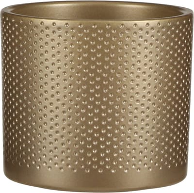 Mica Decorations Bloempot - goud - relief - keramiek - 13 x 12 cm - plantenpotten binnen
