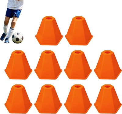 Voetbalkegels - Trainingspylonen - Sporttraining - Hoge zichtbaarheid - 10 stuks - Fluorescerend