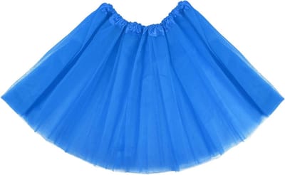 Vintage 50s Tulle Tutu Rok voor Halloween, Feest en Dans - Elastische 3-Lagen in Blauw, One Size