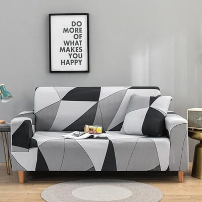Housses de Canapé Élastiques pour Salon Spandex Housse de Chaise Canapé Housse de Canapé Antidérapante Pour Chiens Animaux Enfants Décoration d'Intérieur 1-Seat 90-140cm gray