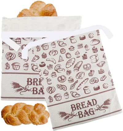 Dailygoods- Bijenwaszak Herbruikbaar - Voedselbewaarzak - Katoenen Linnen - 2 Stuks - 43x33 cm - Houdt Brood Vers - Voedselzak