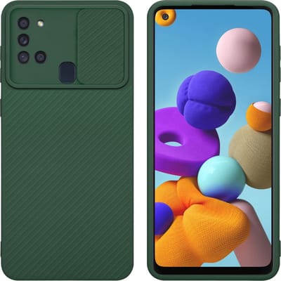 Cadorabo Hoesje geschikt voor Samsung Galaxy A21s in Bonbon Groen - Beschermhoes van flexibel TPU-silicone Case Cover en met camerabescherming