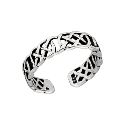 WeLoveSilver - Zilveren teenring - Gevlochten patroon - 925 zilver