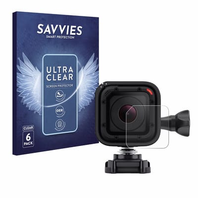 Savvies - Screenprotector voor GoPro Hero 4 Session Lens (Behuizing) - Folie Beschermfolie transparant 6 Stuks