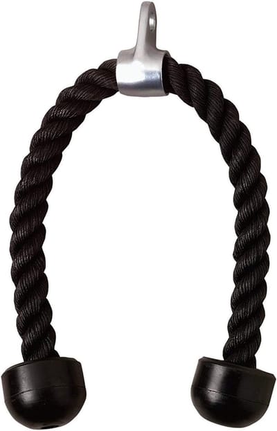 28 Inch Biceps Tension Kabel voor Sport Press, Duurzaam Metaal en Nylon, Zwart, Voor Krachttraining en Fitness