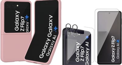 Hoesje geschikt voor Samsung Galaxy Z Flip 7 - Screenprotector Volledig Dekkend Premium PET & Camera Protector - Mat Back Case Roze