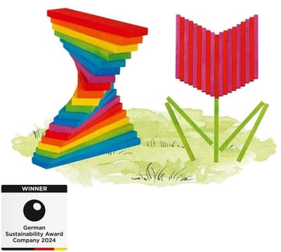 GOKI Bouwblokken - Gekleurd - 200 Blokken - Hout - 3 Jaar