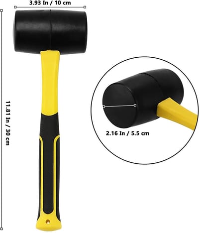 Dailygoods- Rubber Mallet 500g - Antislip Handvat - Lichtgewicht - Schokbestendig - Voor Houtbewerking/Tegeling - Laat Geen Sporen Achter - Hamer