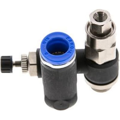 Draaibaar Regelventiel 8 mm - G1/8''-M5 Regeling-Uit Messing/Nylon Indirect Gestuurde Terugslagklep