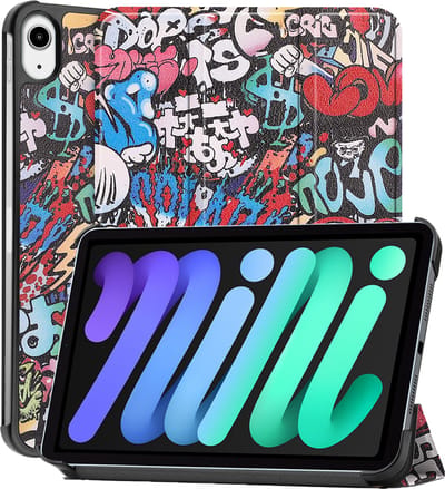 Hoesje - Geschikt voor Apple iPad Mini 7 (2024) - 8.3 inch - 7e Generatie - Dun & Stevig - Hardcover Book Case - Trifold Bookcase Hoes - Hard Cover - Tablethoes - Graffity