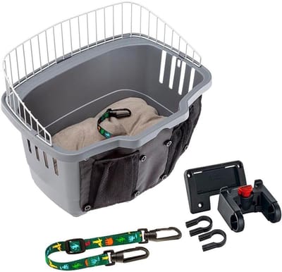 DailySupplies® Luxe Fietsmand - Fietsmand Hond Voorop - Fietstas - 40x20cm - Grijs