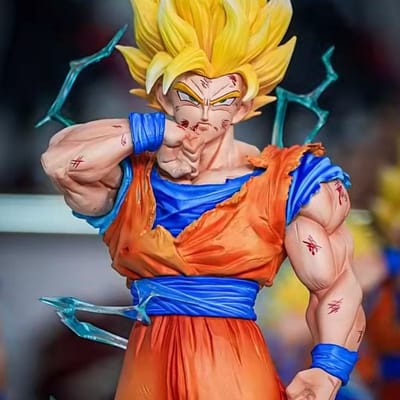 Dragon Ball Z Son Goku Ssj2 Figuur Led Basis Super Saiyan 2 Goku Pvc Actiefiguren 33cm/12.2inch Verzameling Model Speelgoed Cadeaus blue