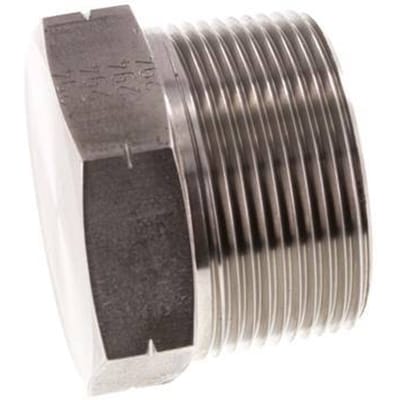 1 1/2'' NPT Buitendraad RVS Plug met Buitenzeskant 70 Bar - FL1-M-S-112N-E