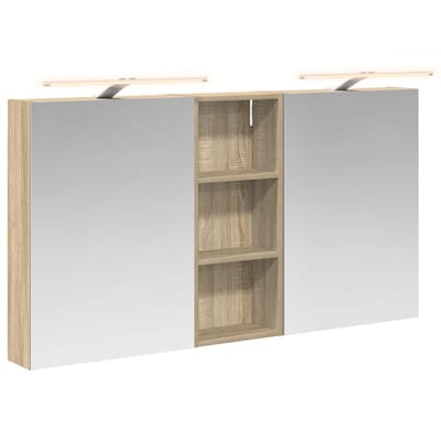 vidaXL - Badkamerkast - set - 3 - st - 130 - x - 14,5 - x - 70 - cm - Bewerkt - hout