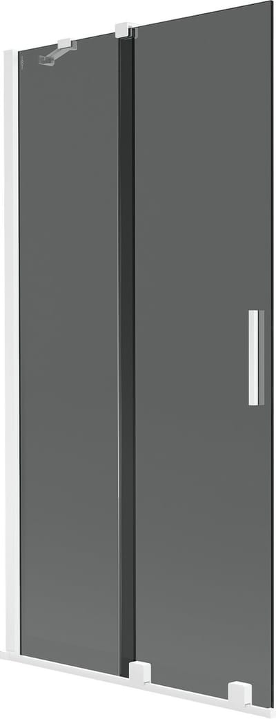 Mexen Velar douchewand 2-delig schuifbaar 90 x 150 , grafiet, wit - 896-090-000-41-20