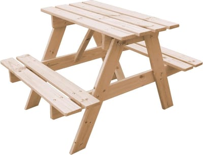Picknicktafel Kinderen en Volwassenen - Speeltafel - Zandtafel - Houten Bankje - Camping