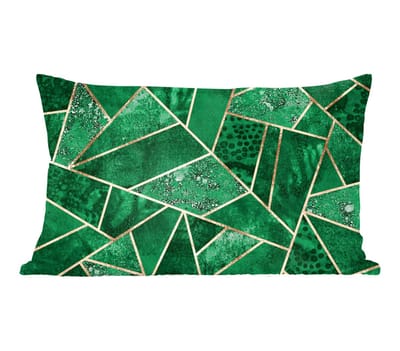 Sierkussens - Kussentjes Woonkamer - 60x40 cm - Smaragd - Goud - Abstract - Patronen