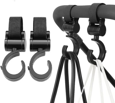 Tassenhaak Voor De Kinderwagen I Tas Hanger I Karabijnhaak Tassendrager Voor De Kinderwagen I Haak Voor De Buggy I 2 Stuk I Zwart
