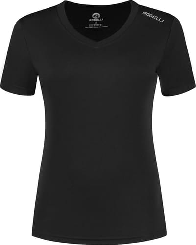 Rogelli Promo Dames Hardloopshirt - Korte mouw - Zwart