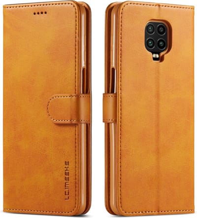 LC.IMEEKE Hoesje - Geschikt voor Xiaomi Redmi Note 9 Pro / 9S Hoesje - LC.IMEEKE Luxe Book Case - Bruin