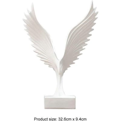 Résine Aile d'Aigle Art Modèle Sculpture Ailes d'Animaux Décoration d'Intérieur Artisanat Ornements de Bureau Salon Bureau Cadeaux blanc