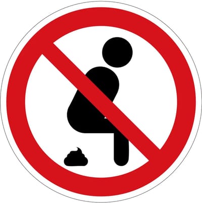 Verboden te poepen voor mensen verbodsbord | gecoat dibond materiaal | 10 cm