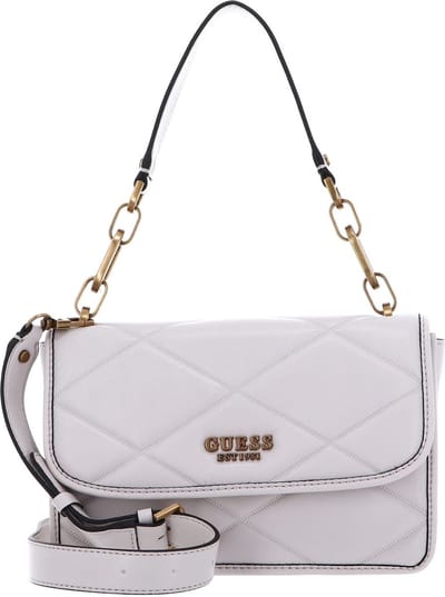 GUESS Schoudertas Handtas Cilian Top Handle Flap Bag Stone Crème
