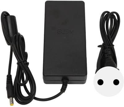 Allecto - Draagbare voeding - PS2 AC-adapter - Ideaal voor thuis en kantoor - 100-240 V - Laadkabel voor EU-stekker - Stabiele DC 8,5 V-ingang