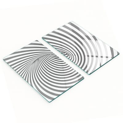 Glazen snijplanken met spiraalvormig patroon en strepen, 2x30x52 cm