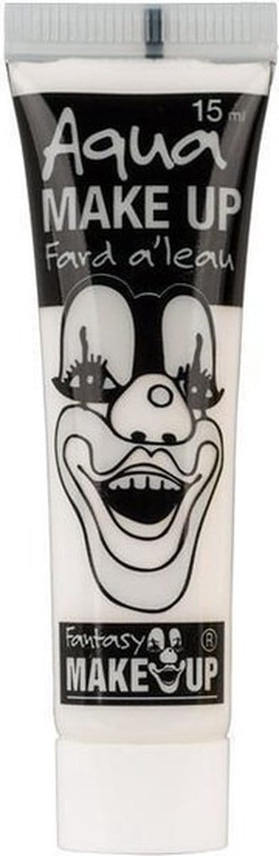 Horror schmink op waterbasis - wit - tube 15 ml - Schminken - Schmink halloween/carnaval - Make-up