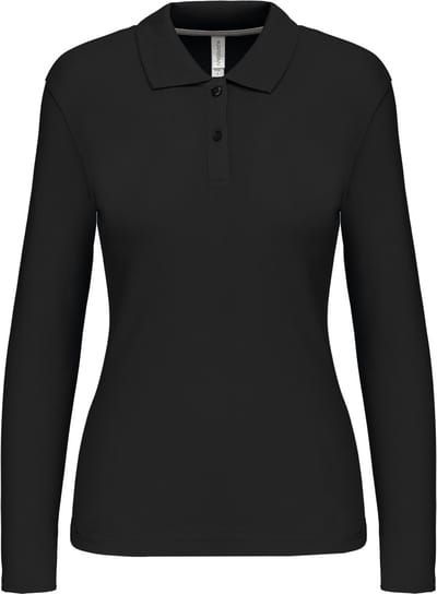 Kariban Damespolo lange mouwen K244 - Black - 3XL