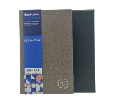 Opvouwbare brillenkoker POS113 kunstleer - Soft Titanium