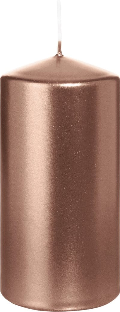 Wiedemann Cilinderkaars/stompkaars - metallic roségoud - 12 x 6 cm - 33 branduren - zuilkaarsen
