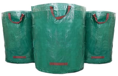 GELLDG 3 Stuks - Tuinzakken voor snoeiafval - Herbruikbare Gartensäcke - 67x76cm - Vouwbaar en gemakkelijk te dragen - Geschikt voor tuinafval, grasafval en onkruid - Plastic