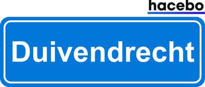 Hacebo - Plaatsnaam Sticker - 29x10 CM - Duivendrecht sticker - Verkeersborden sticker - grappige cadeaus - Duivendrecht