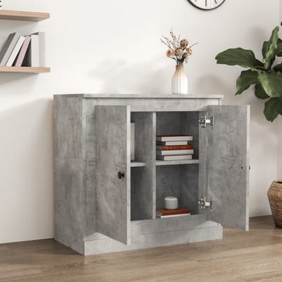 vidaXL - Dressoir - 70x35,5x67,5 - cm - bewerkt - hout - betongrijs